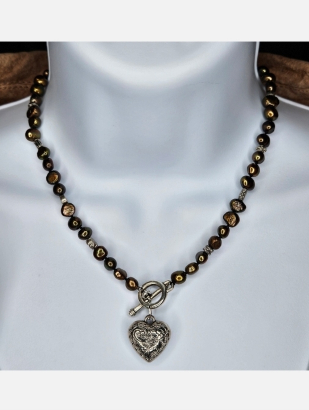 Genuine Fresh Water Pearl and Sterling Silver Necklace